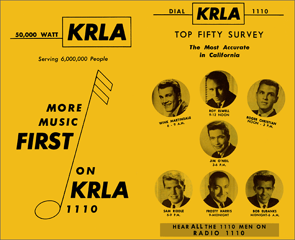 KRLA Los Angeles Was Rock and Roll Radio Powerhouse 50s-60s
